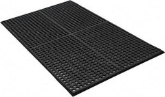 PRO-SAFE - 5' Long x 3' Wide, Dry/Wet Environment, Anti-Fatigue Matting - Black, SBR Rubber with Rubber Base, Beveled on 4 Sides - All Tool & Supply