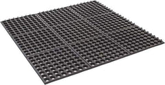 PRO-SAFE - 3' Long x 3' Wide x 5/8" Thick, Anti-Fatigue Modular Matting Tiles - 2 Interlocking Sides, Black, For Dry & Wet Areas, Series Pro-Safe - All Tool & Supply