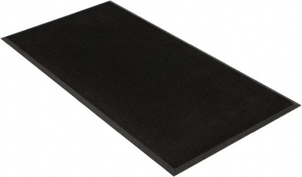 PRO-SAFE - 6 Ft. Long x 3 Ft. Wide, SBR Rubber Surface, Bristle Surface Entrance Matting - 5/8 Inch Thick, Indoor and Outdoor, SBR Rubber, Black - All Tool & Supply