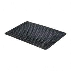 PRO-SAFE - 3' Long x 2' Wide, Dry Environment, Anti-Fatigue Matting - Black, Vinyl with Vinyl Sponge Base, Beveled on 4 Sides - All Tool & Supply