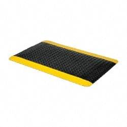 PRO-SAFE - 3' Long x 2' Wide, Dry Environment, Anti-Fatigue Matting - Black with Yellow Borders, Vinyl with Vinyl Sponge Base, Beveled on 4 Sides - All Tool & Supply