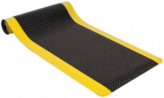 PRO-SAFE - 10' Long x 3' Wide, Dry Environment, Anti-Fatigue Matting - Black with Yellow Borders, Vinyl with Vinyl Sponge Base, Beveled on 4 Sides - All Tool & Supply