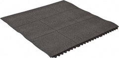 PRO-SAFE - 3' Long x 3' Wide x 5/8" Thick, Anti-Fatigue Modular Matting Tiles - 2 Interlocking Sides, Black, For Dry & Wet Areas, Series Pro-Safe - All Tool & Supply