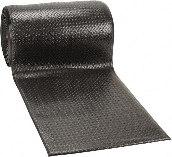 PRO-SAFE - 60' Long x 3' Wide, Dry Environment, Anti-Fatigue Matting - Black, Vinyl with Vinyl Sponge Base, Beveled on 4 Sides - All Tool & Supply