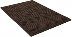 PRO-SAFE - 3 Ft. Long x 2 Ft. Wide, Poly Blended Carpet Surface, Raised Diamond Pattern Entrance Matting - 1/4 Inch Thick, Indoor, Heavy Traffic, Recycled Rubber, Walnut - All Tool & Supply