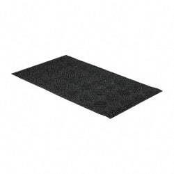 PRO-SAFE - 5 Ft. Long x 3 Ft. Wide, Poly Blended Carpet Surface, Raised Diamond Pattern Entrance Matting - 1/4 Inch Thick, Indoor, Heavy Traffic, Recycled Rubber, Black - All Tool & Supply