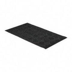 PRO-SAFE - 5 Ft. Long x 3 Ft. Wide, Poly Blended Carpet Surface, Raised Diamond Pattern Entrance Matting - 1/4 Inch Thick, Indoor, Heavy Traffic, Recycled Rubber, Black - All Tool & Supply