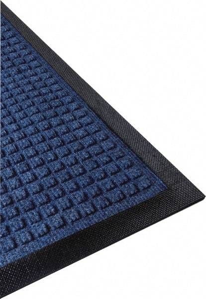 PRO-SAFE - 6 Ft. Long x 4 Ft. Wide, Poly Blended Carpet Surface, Raised Waffle Pattern Entrance Matting - 1/4 Inch Thick, Indoor, Heavy Traffic, Nitrile Rubber, Walnut - All Tool & Supply