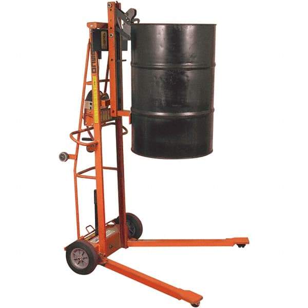 Wesco Industrial Products - 750 Lb Load Capacity, 30, 55 & 85 Gal Drum Lifter - 30" Wide x 70-3/4" High, 2 Steel Wheels - All Tool & Supply