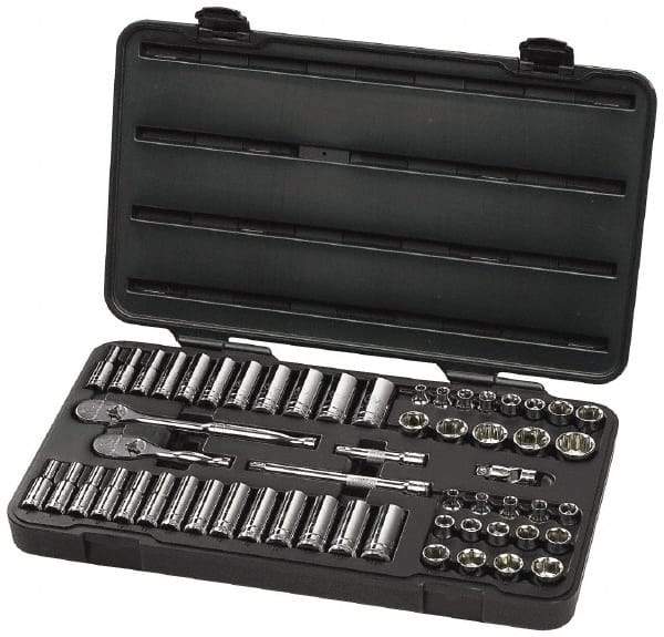 GearWrench - 57 Piece 3/8" Drive Deep Well Socket Set - 6 Points, 1/4" to 1" (6mm to 19mm) Range, Inch/Metric Measurement Standard - All Tool & Supply