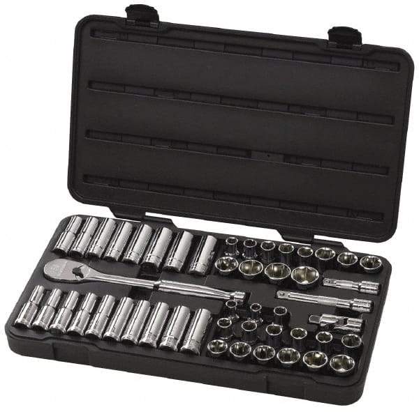 GearWrench - 49 Piece 1/2" Drive Deep Well Socket Set - 6 Points, 7/16" to 1-1/8" (10mm to 24mm) Range, Inch/Metric Measurement Standard - All Tool & Supply