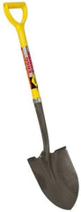 NUPLA - 11-1/2" High x 9" Wide Round Steel Shovel - 27" Long Fiberglass Straight Handle, Front Turned - All Tool & Supply