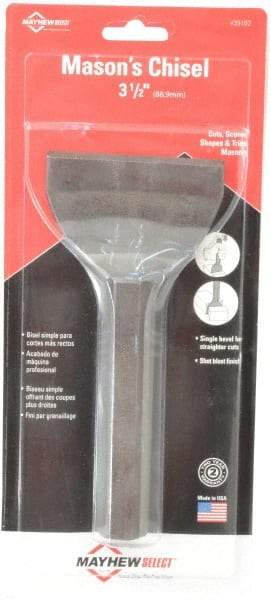 Mayhew - 7" OAL x 3-1/2" Blade Width Brick Chisel - All Tool & Supply