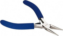 Aven - 4-1/2" OAL, 15/16" Jaw Length x 23/64" Jaw Width, Long Nose Chain Nose Pliers - Smooth Jaw, Standard Head, ESD Cushion Handles, with Spring - All Tool & Supply