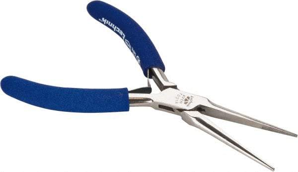 Aven - 5-3/4" OAL, 1-15/16" Jaw Length x 25/64" Jaw Width, Long Nose Needle Nose Pliers - Serrated Jaw, Standard Head, ESD Cushion Handles, with Spring - All Tool & Supply