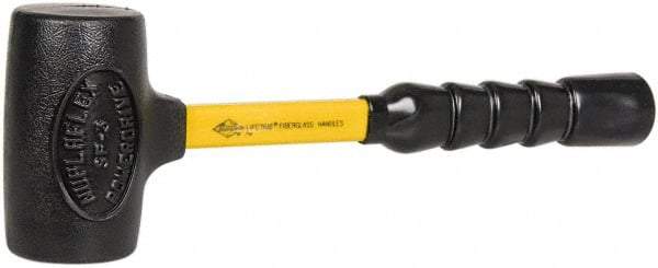 NUPLA - 3 Lb Head 2-3/8" Face Nonmarring Hammer - 12" OAL, Fiberglass Handle - All Tool & Supply