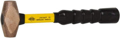 NUPLA - 1-1/2 Lb Head 1" Face Brass Nonmarring Hammer - 12" OAL, Fiberglass Handle - All Tool & Supply