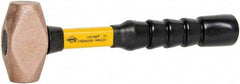 NUPLA - 2-1/2 Lb Head 1-1/4" Face Brass Nonmarring Hammer - 12" OAL, Fiberglass Handle - All Tool & Supply