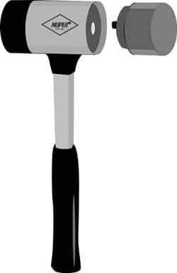 NUPLA - 3" Face Diam, Grade Extra Soft, Gray Soft Face Hammer Tip - Fiberglass - All Tool & Supply