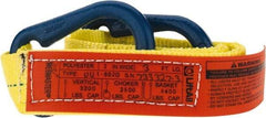 Lift-All - 3' Long x 2" Wide, 3,200 Lb Vertical Capacity, 1 Ply, Polyester Web Sling - 2,500 Lb Choker Capacity, Yellow - All Tool & Supply