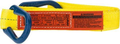 Lift-All - 4' Long x 2" Wide, 3,200 Lb Vertical Capacity, 1 Ply, Polyester Web Sling - 2,500 Lb Choker Capacity, Yellow - All Tool & Supply