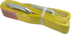 Lift-All - 8' Long x 2" Wide, 3,200 Lb Vertical Capacity, 1 Ply, Polyester Web Sling - 2,500 Lb Choker Capacity, Yellow - All Tool & Supply