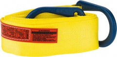 Lift-All - 16' Long x 4" Wide, 6,400 Lb Vertical Capacity, 1 Ply, Polyester Web Sling - 5,000 Lb Choker Capacity, Yellow - All Tool & Supply