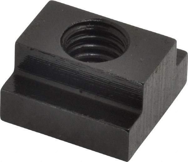 Gibraltar - 7/16-14 Tapped Through T Slot Nut - 1/2" Slot Width, 7/8 x 9/32" Base Width x Height, 7/8 x 1/2" OAL x Height - All Tool & Supply