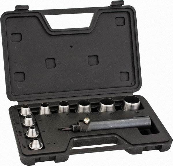 General - 10 Piece, 1/4 to 1", Hollow Punch Set - Comes in Plastic Case - All Tool & Supply