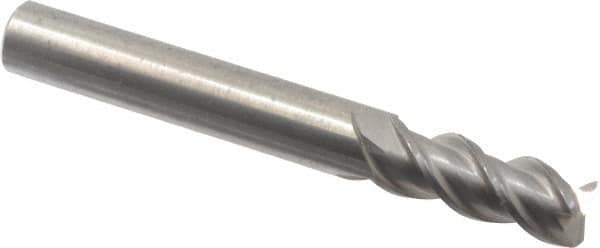 OSG - 5/16", 3 Flute, Single End, Solid Carbide, 0.03" Corner Radius End Mill - 2-1/2" OAL, 45° Helix, Right Hand Flute, 13/16" LOC, Right Hand Cut - All Tool & Supply