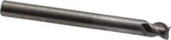 OSG - 1/4", 3 Flute, Single End, Solid Carbide, 0.02" Corner Radius End Mill - 2-1/2" OAL, 45° Helix, Right Hand Flute, 1/4" LOC, Right Hand Cut, 1-1/8" Extended Reach - All Tool & Supply