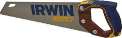 Irwin - 15" High Carbon Steel Blade Carpenter Saw - Wood Handle, ProTouch Handle over Hardwood, 18-1/2" OAL - All Tool & Supply