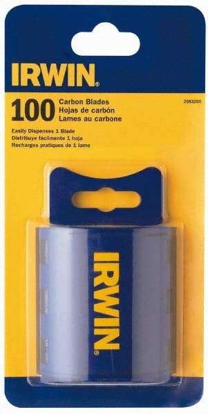 Irwin - 100 Piece Steel Utility Knife Blade - 2-3/8" OAL, 0.024" Blade Thickness - All Tool & Supply