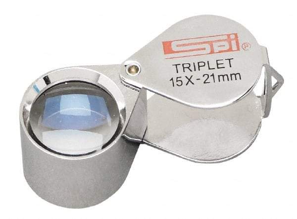 SPI - 15x Magnification, 53/64 Inch Lens Diameter, Triplet Lens Loupe - 1 Lens - All Tool & Supply