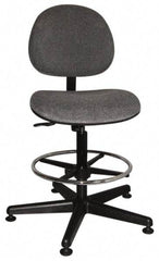 Bevco - Swivel Stool - 18" Wide x 18" Deep, Woven Fabric Seat, Gray - All Tool & Supply