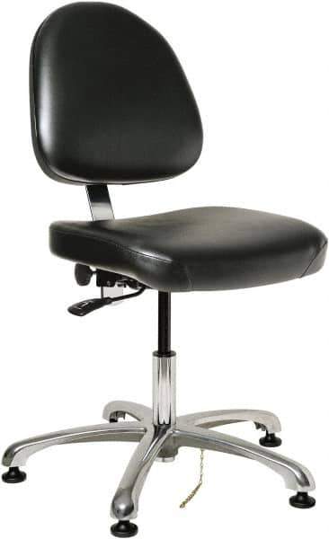 Bevco - ESD Swivel Chair - 20" Wide x 18" Deep, Vinyl Seat, Black - All Tool & Supply