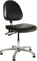 Bevco - Pneumatic Height Adjustable Chair - 20" Wide x 18" Deep, Vinyl Seat, Black - All Tool & Supply