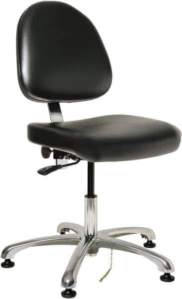 Bevco - Adjustable Chair - 20" Wide x 18" Deep, Vinyl Seat, Black - All Tool & Supply