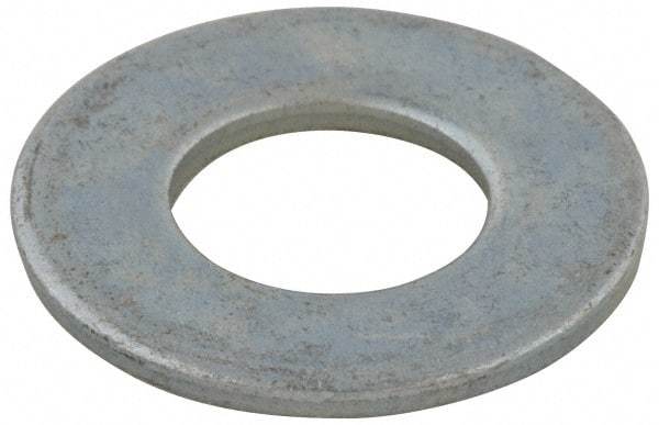 Value Collection - 7/16" Screw, Grade 2 Steel USS Flat Washer - 0.495" ID x 1.28" OD, 0.104" Thick, Zinc-Plated Finish - All Tool & Supply