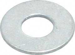 Value Collection - #12 Screw, Grade 2 Steel SAE Flat Washer - 0.241" ID x 0.58" OD, 0.08" Thick, Zinc-Plated Finish - All Tool & Supply