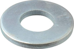 Value Collection - 1/4" Screw, Grade 2 Steel SAE Flat Washer - 0.271" ID x 0.641" OD, 0.08" Thick, Zinc-Plated Finish - All Tool & Supply