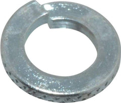 Value Collection - #6, 0.031" Thick Split Lock Washer - Grade 2 Steel, Zinc-Plated Finish, 0.141" Min ID, 0.148" Max ID, 0.236" Min OD, 0.252" Max OD - All Tool & Supply