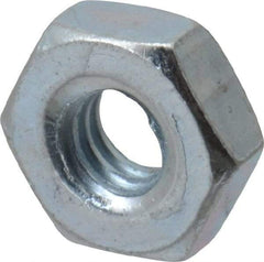 Value Collection - #8-32 UNC Steel Right Hand Hex Nut - 11/32" Across Flats, 1/8" High, Zinc-Plated Finish - All Tool & Supply