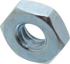 Value Collection - #10-24 UNC Steel Right Hand Hex Nut - 3/8" Across Flats, 1/8" High, Zinc-Plated Finish - All Tool & Supply