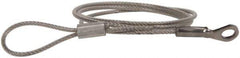 Made in USA - 12" Long, Stainless Steel Cable Loop & Eye End, Quick Release Pin Lanyard - 3/64" Cable Diam, 3/16" Hole Diam, Nylon Cable - All Tool & Supply