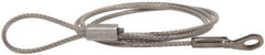 Made in USA - 18" Long, Stainless Steel Cable Loop & Eye End, Quick Release Pin Lanyard - 3/64" Cable Diam, 3/16" Hole Diam, Nylon Cable - All Tool & Supply