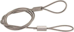 Made in USA - 18" Long, Stainless Steel Cable Loop & Loop End, Quick Release Pin Lanyard - 3/64" Cable Diam, Nylon Cable - All Tool & Supply