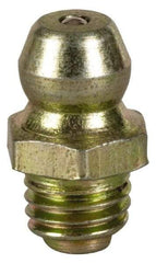 Value Collection - Straight Head Angle, 1/4-28 Steel Thread-Forming Grease Fitting - 7.94mm Hex - All Tool & Supply