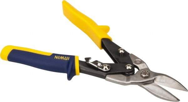 Irwin - 1-5/16" Length of Cut, Straight Pattern Aviation Snip - 10" OAL, ProTouch Handle, 18 AWG Steel Capacity - All Tool & Supply