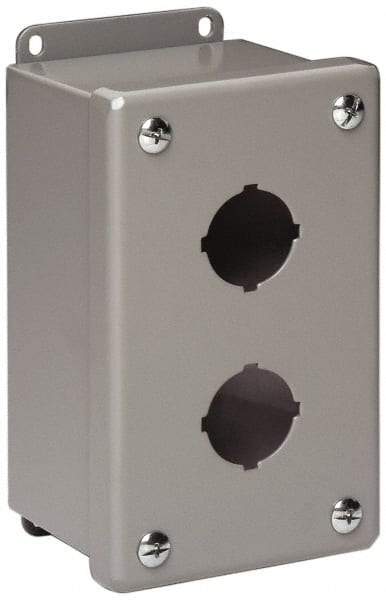 Cooper B-Line - 3 Hole, 1.203 Inch Hole Diameter, Stainless Steel Pushbutton Switch Enclosure - 8 Inch High x 3-1/4 Inch Wide x 2-3/4 Inch Deep, 12, 13 NEMA Rated - All Tool & Supply